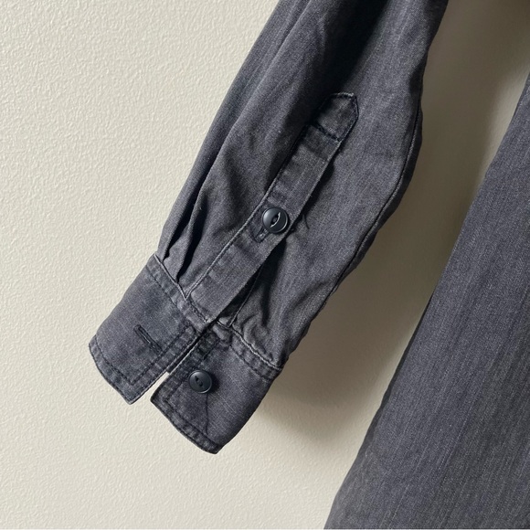 MADEWELL Washed Black Denim Long Sleeve Button Front Shirtdress - Picture 6 of 14